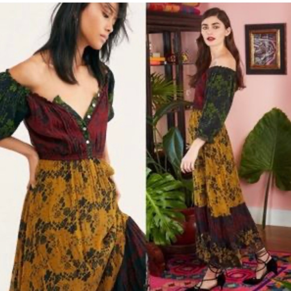 Carolina K off the shoulder Long Dress Size Small - Picture 2 of 8
